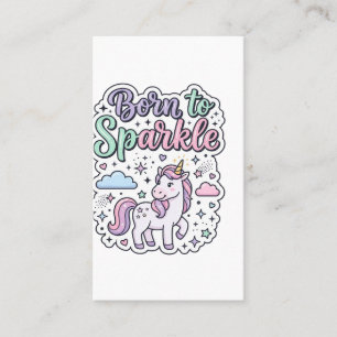 Carte De Visite Licorne née pour briller Graphisme Merch Desig
