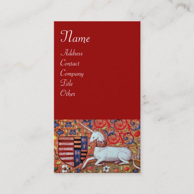 Carte De Visite LICORNE ,rouge (Devant)