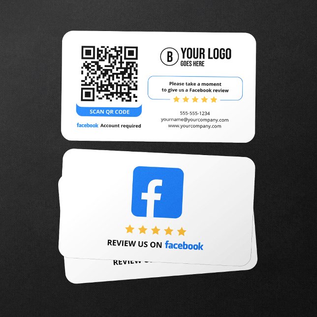 Carte De Visite Lien de révision commerciale Code QR des avis Face (Créateur téléchargé)