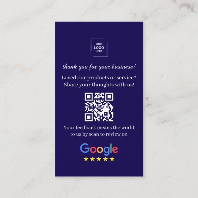 Carte De Visite Lien de révision de code QR Style de commentaires  (Devant)