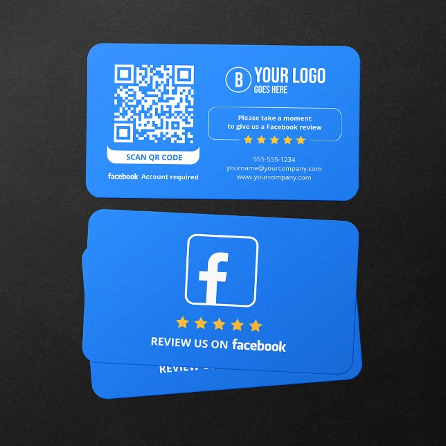 Carte De Visite Lien de révision d'entreprise Code QR des avis Fac (Créateur téléchargé)