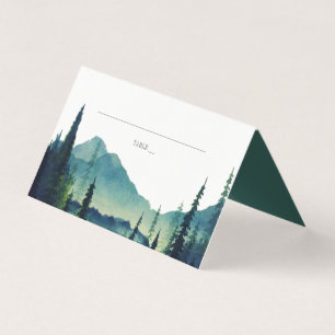Carte De Visite Lieu de mariage forêt de montagne au bord du lac