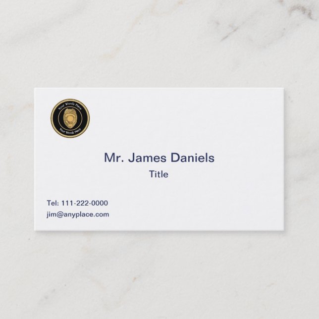 Carte De Visite Lieutenant Badge Custom Universal (Devant)
