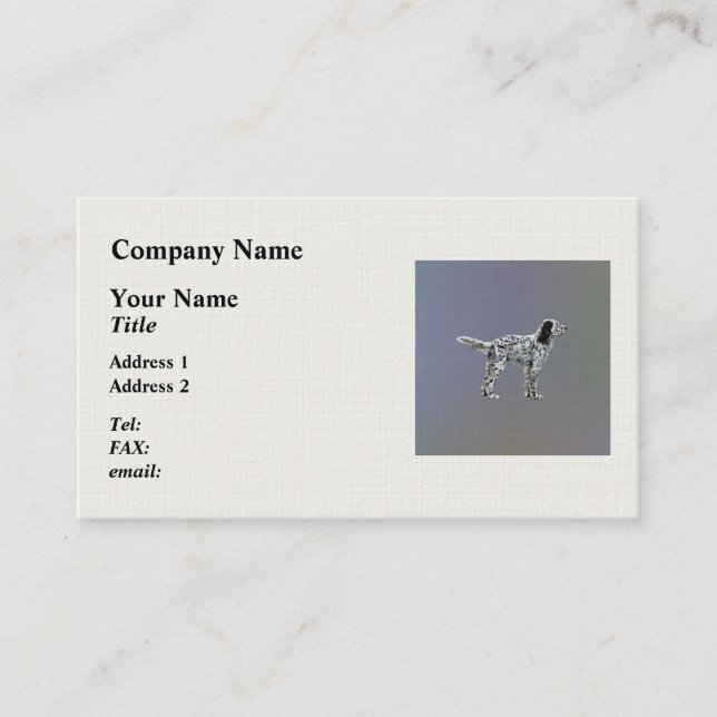 Carte De Visite Liewellin Setter (Devant)