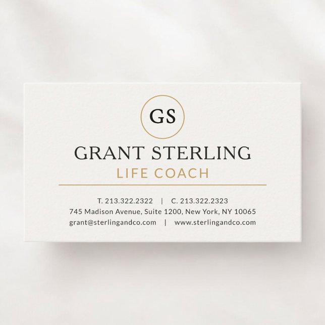 Carte De Visite Life Coach Professional White Gold (Créateur téléchargé)