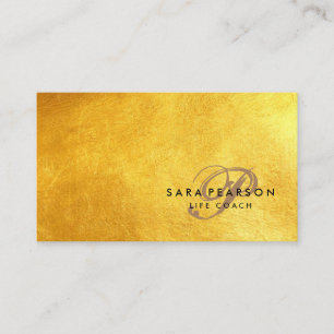 Carte De Visite Life Coach Services personnels Elégant Gold Textur