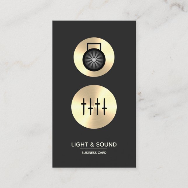 Carte De Visite Light & Sound - Faux Gold (Devant)