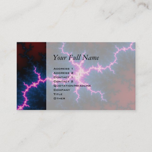 Carte De Visite Lightcleave - art de fractale (Devant)