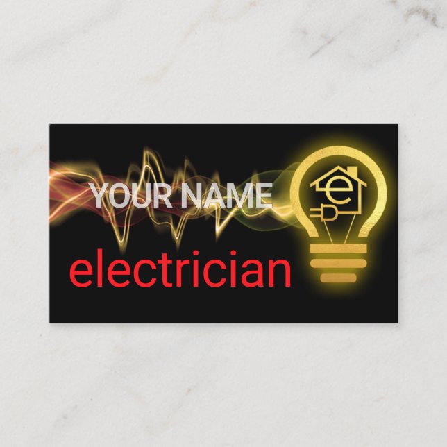 Carte De Visite Lightning Powers Up Letter-e Home Lightbulb (Devant)