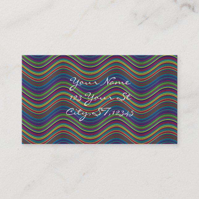 Carte De Visite Ligne Abstraite cool de Wavy art Thunder_Cove (Devant)