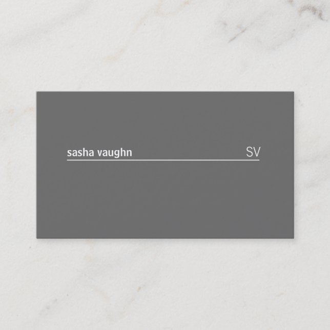 Carte De Visite Ligne blanche simple (gris) (Devant)