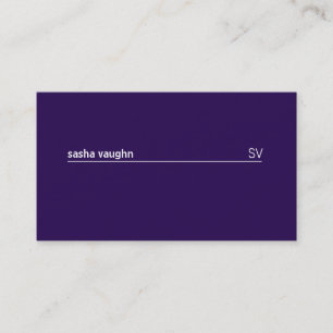 Carte De Visite Ligne blanche simple (violet profond)