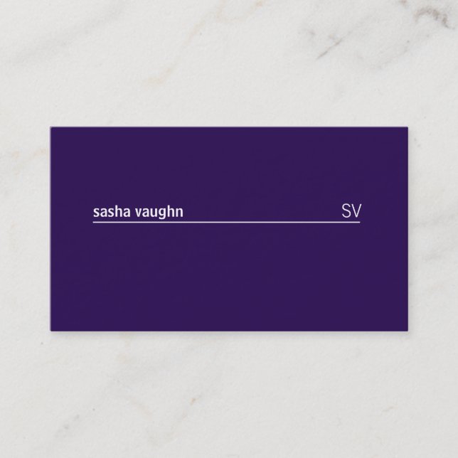 Carte De Visite Ligne blanche simple (violet profond) (Devant)