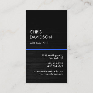 Carte de visite ligne bleue bois gris vertical