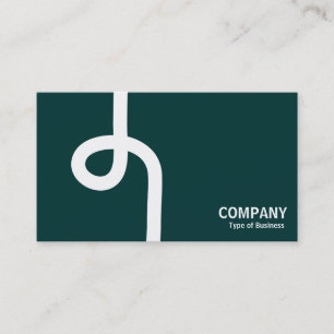 Carte De Visite Ligne bouclée - Blanc sur Vert foncé