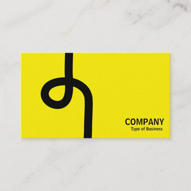 Carte De Visite Ligne bouclée - Noir sur Jaune (Devant)
