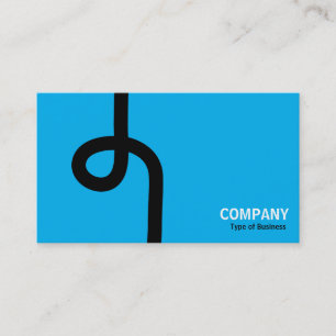 Carte De Visite Ligne bouclée - Noir sur Sky Blue