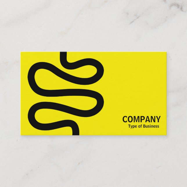 Carte De Visite Ligne courbe - Noir sur Jaune (Devant)