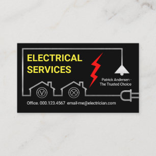 Carte De Visite Ligne de circuit électrique domestique