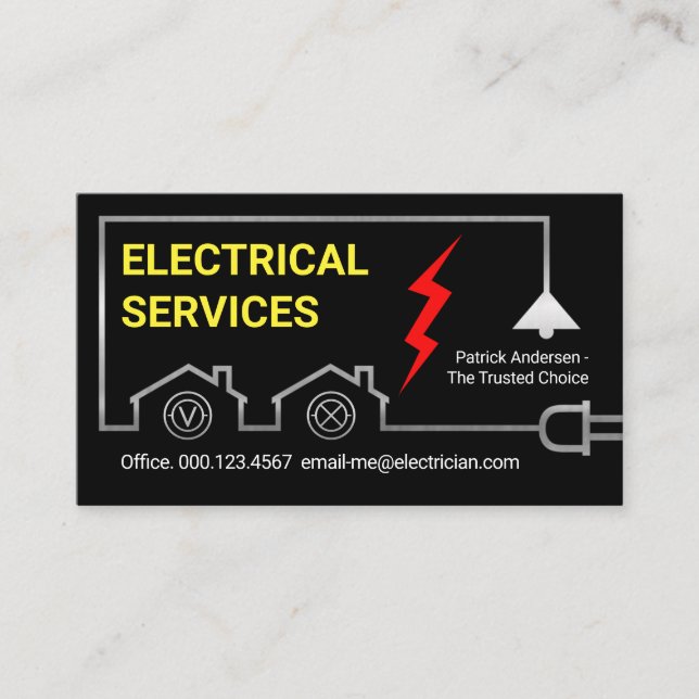 Carte De Visite Ligne de circuit électrique domestique (Devant)