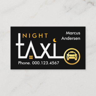 Carte De Visite Ligne de direction de la route de taxi de nuit