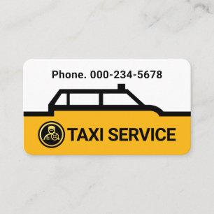 Carte De Visite Ligne de la route frontalière du taxi jaune