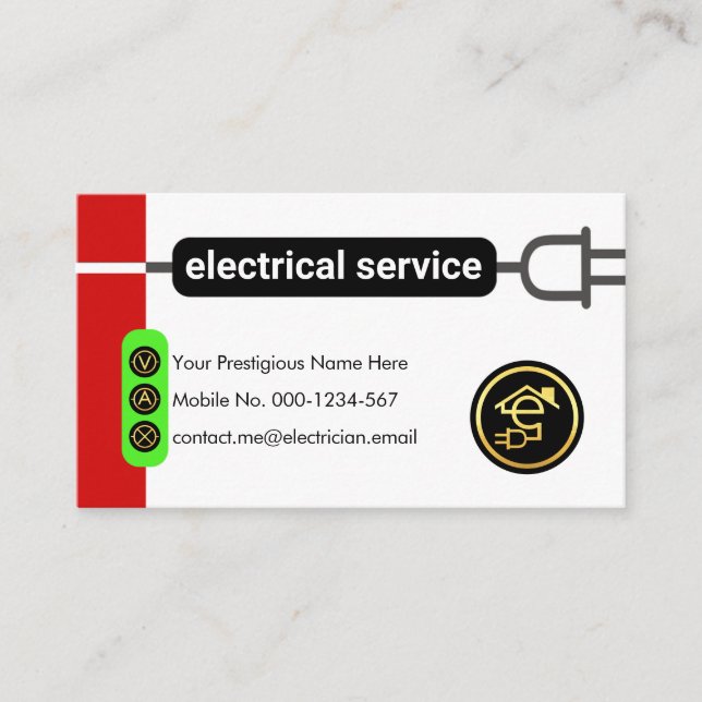 Carte De Visite Ligne de prise électrique créative Circuit Électri (Devant)