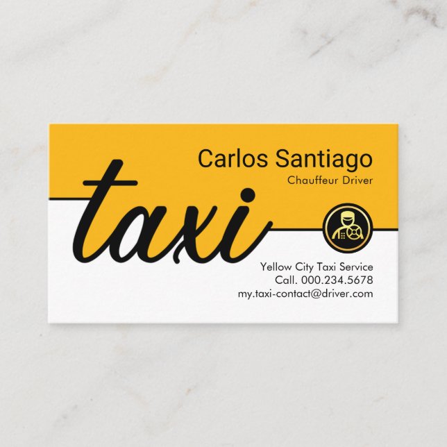 Carte De Visite Ligne de service de taxi jaune créative (Devant)