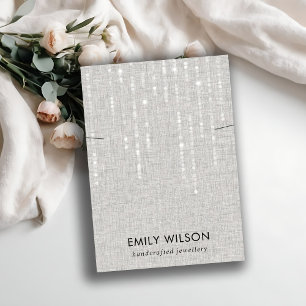 CARTE DE VISITE LIGNE GRIS CHAÎNES DE LUMIÈRE BANDE DE LACE DE COU