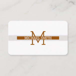 Carte De Visite Ligne horizontale Brown moderne Monogramme