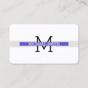 Carte De Visite Ligne horizontale Monogramme moderne Iris