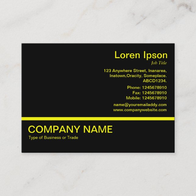 Carte De Visite Ligne jaune v2 - Noir (Devant)