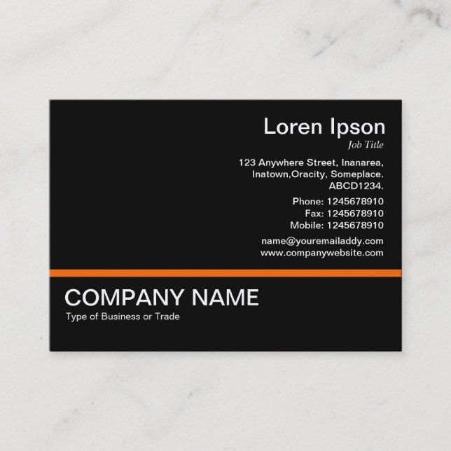 Carte De Visite Ligne orange v2 - Noir (Devant)