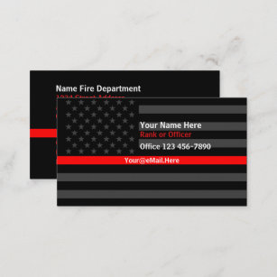Carte De Visite Ligne rouge mince contact de drapeau américain