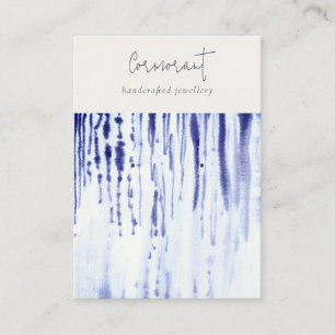 Carte De Visite Lignes Abstraites en encre bleue Porte-étendard