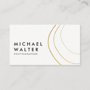 Carte De Visite Lignes artistiques dorées minimalistes
