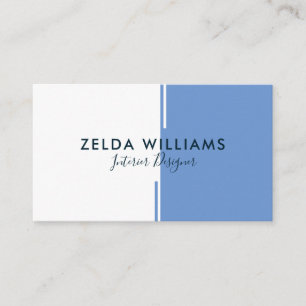 Carte De Visite Lignes bleu pastel et blanches de Minimalistic de