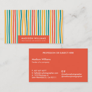 Carte De Visite Lignes Colorées Style tendance moderne affaires Bu