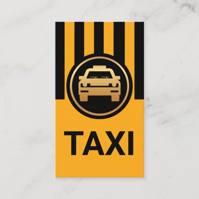 Carte De Visite Lignes de Taxi Jaune Noir Simple (Devant)