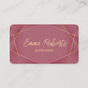 Carte De Visite Lignes d'or de luxe Royal Pink Texture