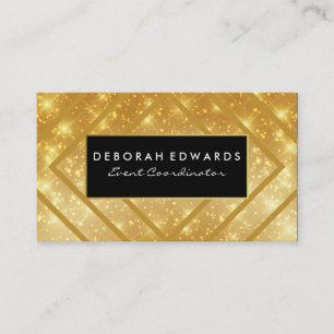 Carte De Visite Lignes d'or géométrique élégantes avec étincelle d