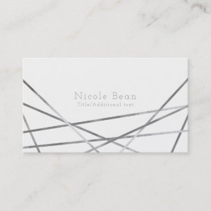 Carte De Visite Lignes géométriques modernes argentées Glam sur me