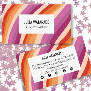 Carte De Visite Lignes minimalistes faites main Lignes SocialMedia