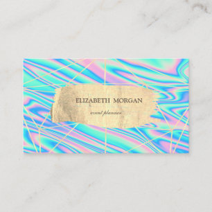 Carte De Visite Lignes Modernes Élégantes Holographique Coup de Pi
