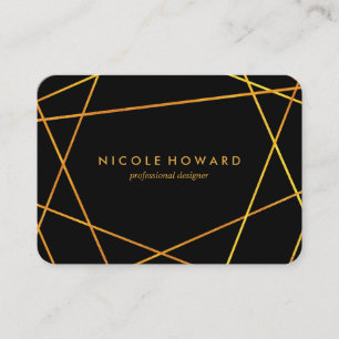 Carte De Visite Lignes Or Exquises Noir Blanc