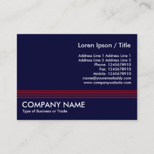 Carte De Visite Lignes rouges - bleu marine