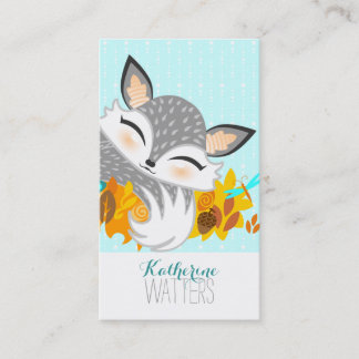 Carte De Visite Lil Foxie Cub - Cute Fox Vertical Bizcards