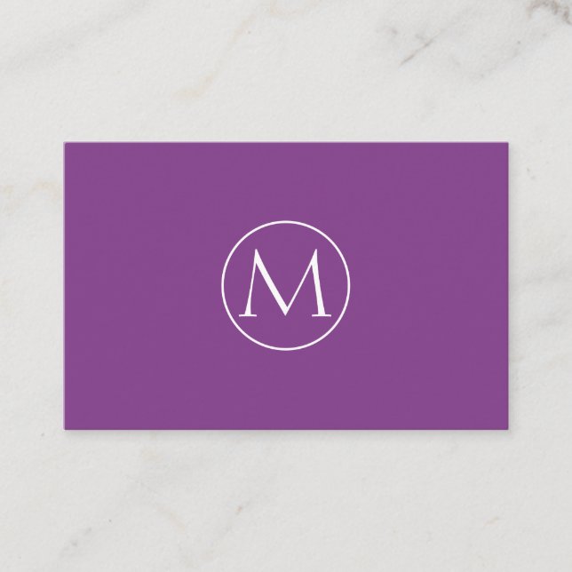 Carte De Visite Lila Minimale Monogramme Visitenkarte (Devant)