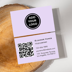Carte de visite Lilac Ajoutez votre logo avec QR C