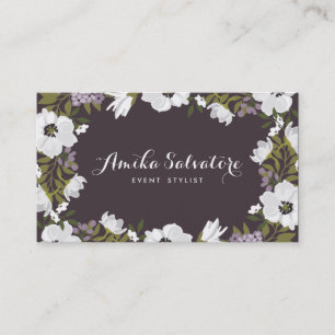 Carte De Visite Lilac Anemone Blooms Floral Personnalisé